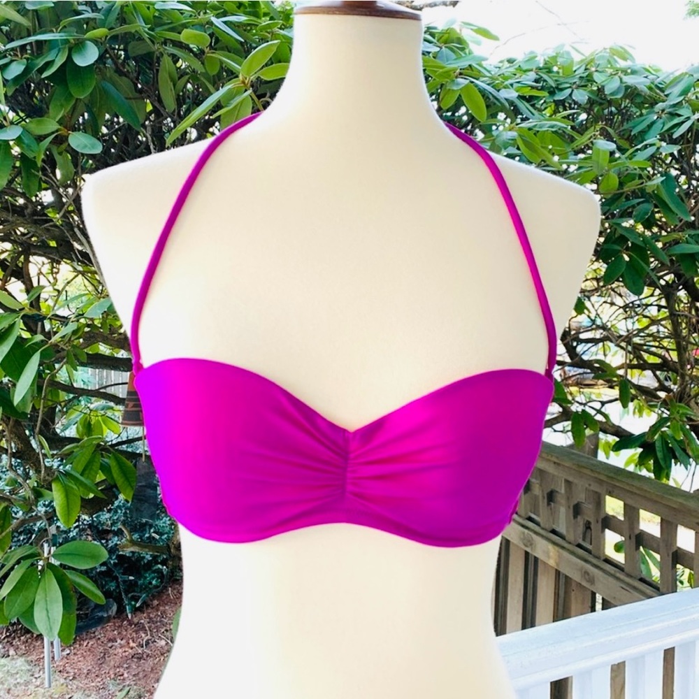 Victoria's Secret Berry Bliss Push Up Bandeau Bikini Top Size 32C